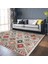 Çok Renkli Zeminde Kilim Motifli Pers Desenli Vintage Avangarde Salon & Oturma Odası Koridor & Antre Dijital Baskılı Makinede Yıkanabilir Kaymaz Taban Saçaklı Halı 5