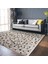 Krem - Kahverengi Zeminde Patchwork Motifli Geleneksel Desenli Geometrik Sade & Şık Koridor & Antre Salon & Oturma Odası Dijital Baskılı Makinede Yıkanabilir Kaymaz Taban Saçaklı Halı 1
