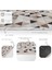 Krem - Kahverengi Zeminde Patchwork Motifli Geleneksel Desenli Geometrik Sade & Şık Koridor & Antre Salon & Oturma Odası Dijital Baskılı Makinede Yıkanabilir Kaymaz Taban Saçaklı Halı 4