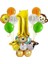 Jungle Safari Hayvan Balonlar Set Krom Metalik Lateks Balon 1