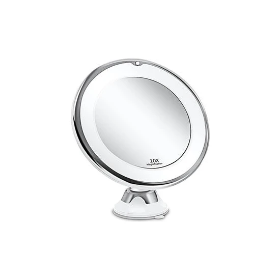 Haitun Banyo Aynası 10X Makyaj Vanity Ayna Banyoda LED Işıklı Taşınabilir El Kozmetik Büyütme Işık Aynalar (Yurt Dışından)