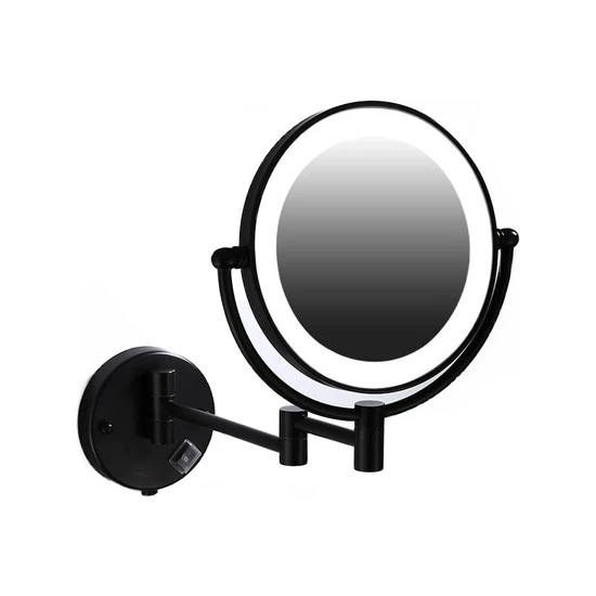Haitun Makyaj Aynaları Siyah Boyama LED Duvar Dağı Uzatma Katlanır Çift Yan LED Işık Melroormagnification Banyo Aynası (Yurt Dışından)