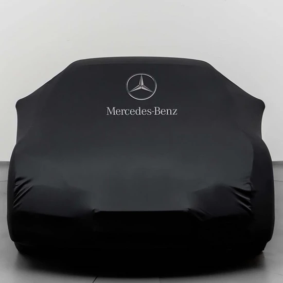 Teksin Mercedes Benz E W124 Siyah Otomobil Kumaş Logolu Penye Oto Örtüsü