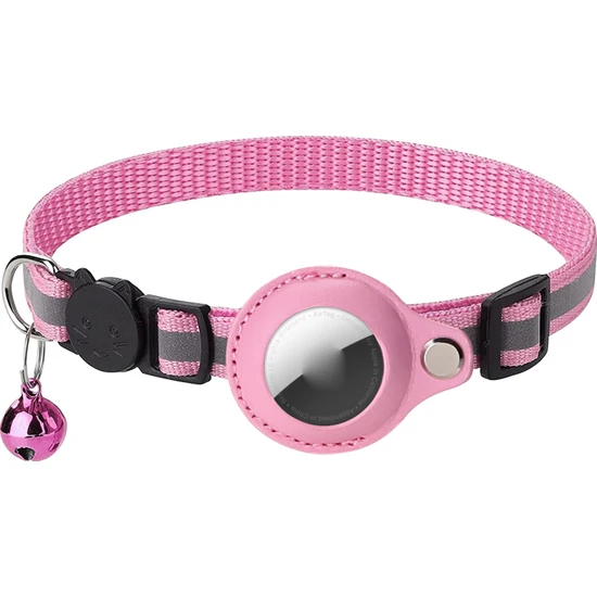 Caichi Gps Tracker - Pink - M Için Karanlık Koruyucu Tutucuda Airtag Glow Için Pet Yaka (Yurt Dışından)