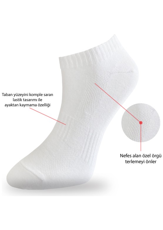Çorap Çekmecesi Unisex Pamuklu Kısa Çorap 10'lu görsel 7