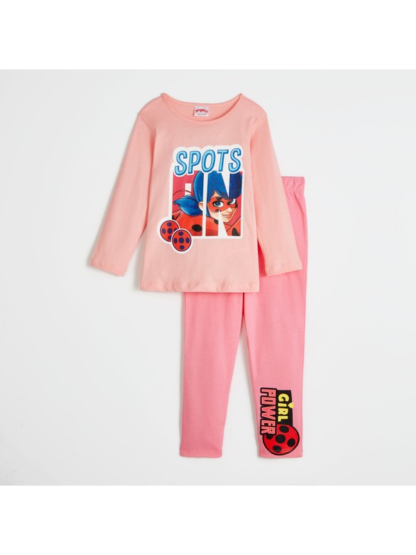 June Kız Çocuk Lady Bug Lisanslı Penye Pijama Takımı