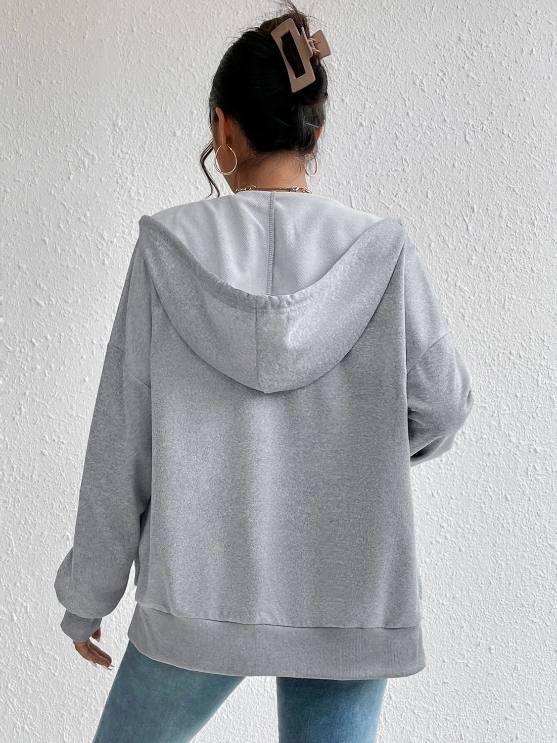 DAXİS Sportwear Company Daxis Sportwear Company Fermuarlı Kapüşonlu Sweatshirt görsel 2