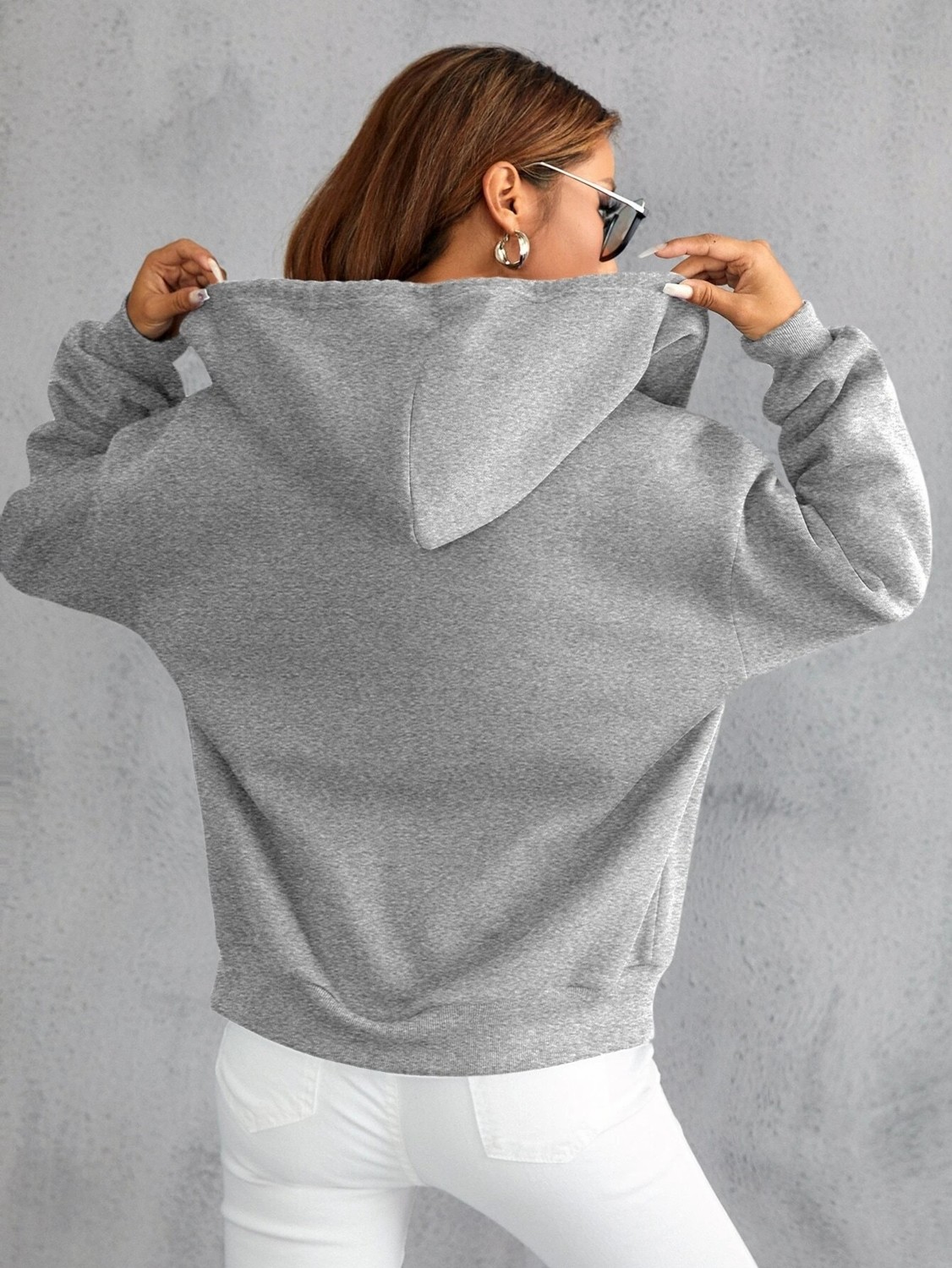 DAXİS Sportwear Company Daxis Sportwear Company Fermuarlı Kapüşonlu Oversize Sweatshirt görsel 8