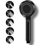 Ahlez Turbo Fan 5 Fonksiyonlu Su Tasarruflu Duş Başlığı Turbo El Duşu Siyah