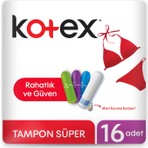 Kotex Süper Tampon 16'lı Pamuksu Üst Yüzey ile Rahatlık ve Güven Sağlar