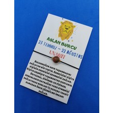 Gümüştel El Sanatları Aslan Burcu Unakit Doğal Taş Ip Burç Bilekliği
