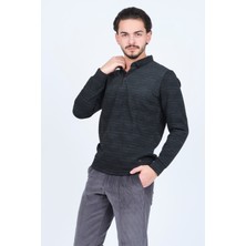 Raymons Erkek Desenli Polo Yaka Triko Sweat 6782257 Siyah