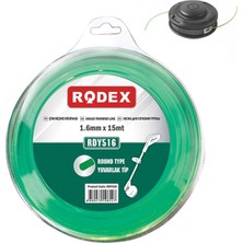 Rodex Motorlu Tırpan Misina Yuvarlak 1.6 mm 15 Metre Yeşil