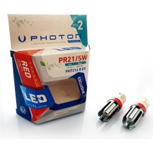 Photon P21/5W Çift Duy Kırmızı LED Stop Oto Ampul PH7216REX