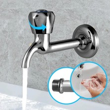 Loramix Tek Su Girişli Uzun Bahçe Musluğu Pirinç Banyo Tuvalet Musluğu