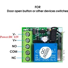 Dc 12V Tek Kanallı Röle Modülü Evrensel Kablosuz Anahtar Rf Röle Alıcı + 2 Ch Uzaktan Kumanda (Yurt Dışından)