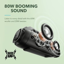 Anker Soundcore Motion Boom Plus Kablosuz Bluetooth Hoparlör - 80W Stereo Ses - IP67 Suya Dayanıklılık - 20 Saate Varan Şarj - Siyah - A3129