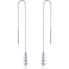 Argentum Concept Işıltılı Gümüş Zincir Küpe