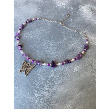 Mosby Ametist Y2K Fairycore Doğal Taş Kolye