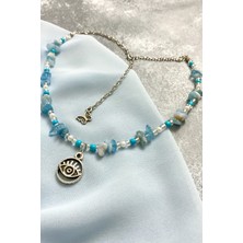 Mosby Akuamarin Doğal Taş Kolye