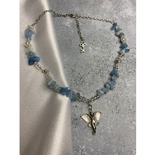 Mosby Akuamarin Y2K Fairycore Doğaltaş Kolye