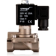 Unox 220V AC Paslanmaz Genel Maksat Yüksek Basınç Normalde Açık Solenoid Valf (0,5-40 BAR)