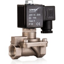 Unox 220V AC Paslanmaz Genel Maksat Yüksek Basınç Normalde Kapalı Solenoid Valf 0,5-40 Bar