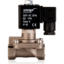 Unox 220V AC Paslanmaz Genel Maksat Yüksek Basınç Normalde Kapalı Solenoid Valf 0,5-40 Bar