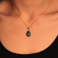 Adil Idil Kuyumculuk Su Damlası Işlemeli Özel Renkli Kolye Ucu