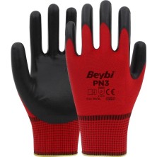 Beybi Pn3 Polyester Örme Nitril Eldiven 12 Çift