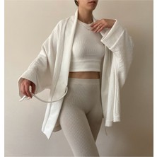 Kinua Studio - Yumuşak Dokulu Kapitone Kalın Ovre Kimono - Unisex