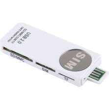 Zsykd USB Universal Card Reader, Destek Sd / Mmc / Sim / Tf Kart - Beyaz (Yurt Dışından)