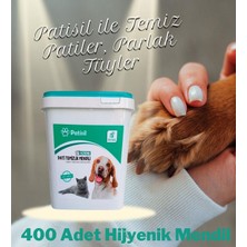 Sole Kedi Köpek Için Hijyenik Tüy ve Pati Temizleme Islak Kova Mendil 400 Adet Eko