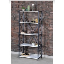 Tegemshop 5 Raflı Kitaplık Çok Amaçlı Beyaz Renk