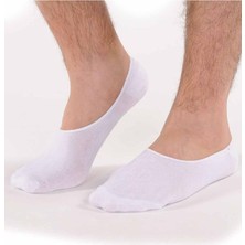 Secret Moda Bambu Anti-Bakteriyel Görünmez Erkek Babet Çorap Beyaz