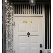 Baskı Adresi Isme Özel Metal Gold Kapı Isimliği ve Kapı Numarası Model 5