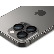 Spigen Apple iPhone 14 Pro / iPhone 14 Pro Max Kamera Lens Camı Koruyucu Glas.tR EZ Fit Optik Pro (2 Adet) Black - AGL05205