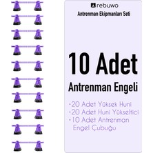 Rebuwo Yükselticili Yüksek Huni ve Atlama Engel Seti - 10 Adet Çok Fonksiyonlu Antrenman Seti