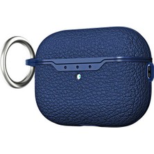 Gpack Apple Airpods Pro 2 Kılıf Deri Görünüm Silikon A03 Lacivert