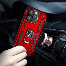 Case Street Apple iPhone 14 Pro Max Kılıf Vega Sert Silikon Tank Standlı Yüzüklü Mıknatıslı Siyah