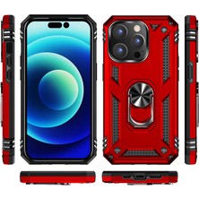 Case Street Apple iPhone 14 Pro Max Kılıf Vega Sert Silikon Tank Standlı Yüzüklü Mıknatıslı Siyah