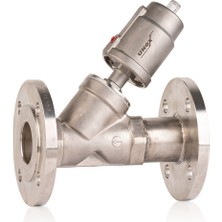 Unox Paslanmaz Tek Etkili Y Tipi Flanşlı Pnömatik Pistonlu Vana DN15