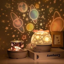 HaiTun Renkli Projektör Lambası ve Gece Lambası 2 In 1 Evren Yıldızlı Gökyüzü Döndürmek LED Lamba Yanıp Sönen Yıldız Çocuklar Bebek Hediye USB Güç | LED Gece Işıkları (Yurt Dışından)