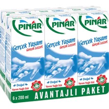 Pınar Yarım Yağlı Süt 6X200 ml