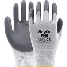 Beybi Pn5 Polyester Örme Nitril Eldiven 12 Çift
