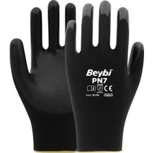 Beybi Pn7 Polyester Örme Nitril Eldiven 12 Çift
