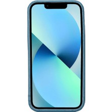 Bouletta Apple iPhone 13 Pro Uyumlu Deri Arka Kapak Hull BRN4EF Mavi