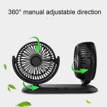 Haitun 12/24 V Taşınabilir Mini Araba Fan 360 Derece Tüm Yuvarlak Ayarlanabilir Otomatik Hava Soğutma Çift Kafa USB Fanlar Sessiz Küçük Masaüstü Fan | Hayranları (Yurt Dışından)