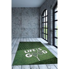 Homshtag Hayat Tenisle Güzel Pamuklu Dokuma Tabanlı Yıkanabilir Kaymaz Dekoratif Tenis Sever Halısı