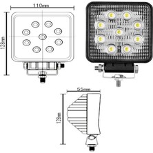 Ceray LED Kare Çalışma Lambası 9 Ledli